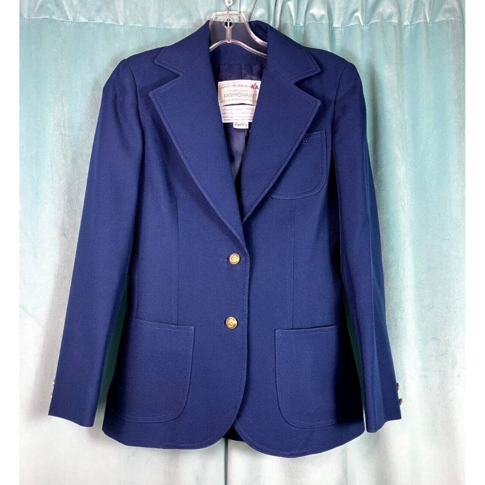 Rare 70s American Airlines Stewardess Jacket Flight Attendant Uniform